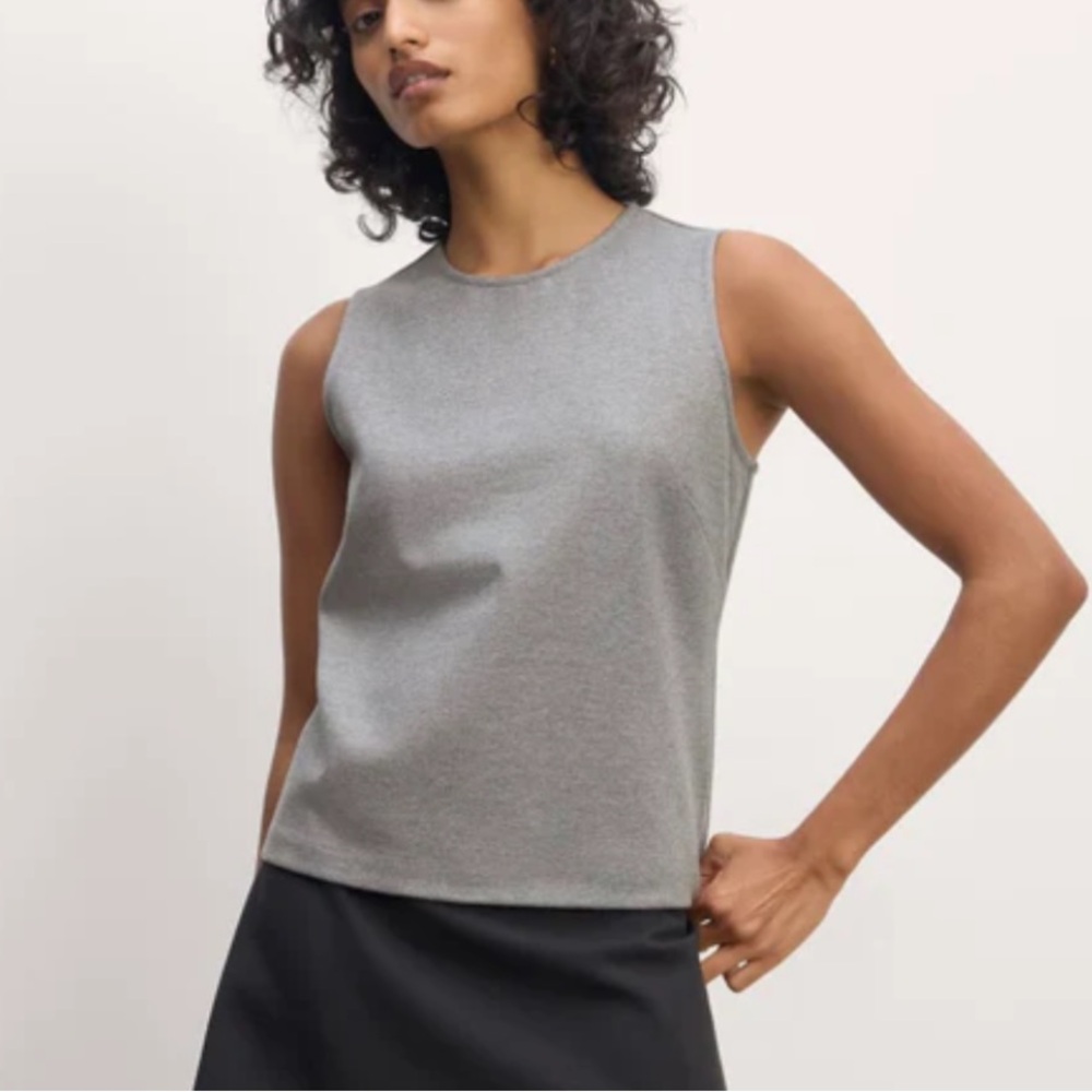 Everlane Gray Sleeveless Crewneck Tank Top